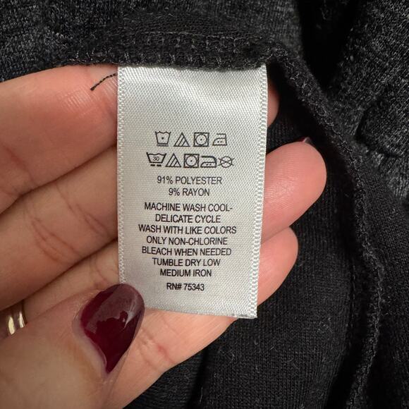 Adrienne Vittadini Charcoal Gray Puff Sleeve Tunic Shift Sweater Dress Size XL - Picture 6 of 8